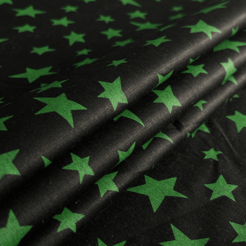 Tecido Tricoline Estrelas Verde