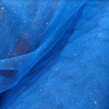 Tecido Tule Glitter Azul Celeste