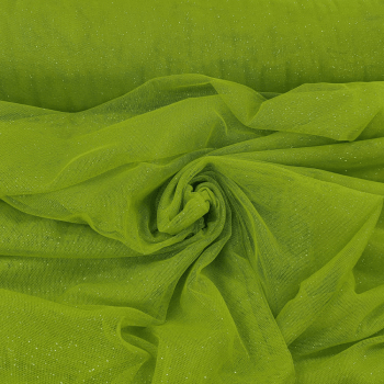 Tecido Tule Glitter Verde Lima - Empório dos Tecidos 