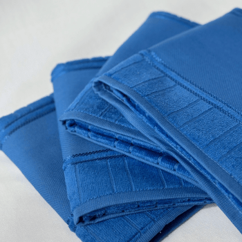 Toalha de Rosto Velour Azul - Empório dos Tecidos 