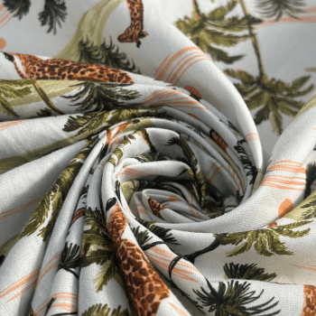 Tecido Tricoline Peripam Girafas  - Empório dos Tecidos 
