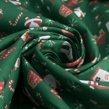 Tecido Tricoline Peripam Papai Noel - Empório dos Tecidos 
