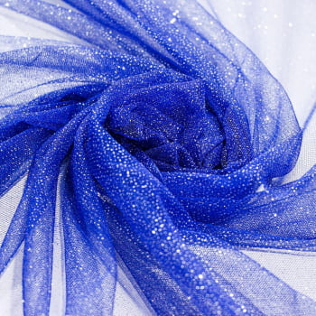 Tecido Tule Glitter Azul Royal