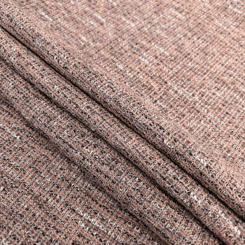 Tecido Tweed de Malha Fundo Rosê