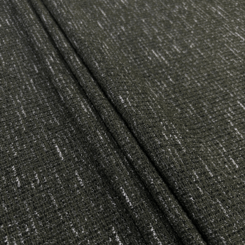 Tecido Tweed de Malha Fundo Verde Militar