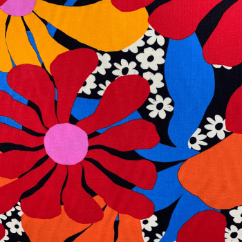 Tecido Viscolinho Estampado Floral Colorido