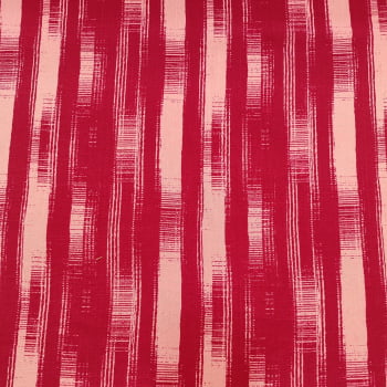 Tecido Viscolinho Estampado Abstrato Rosa