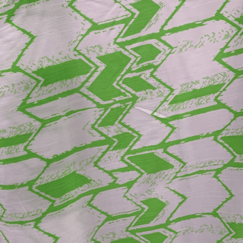 Tecido Viscolinho Estampado Abstrato Verde Fundo Branco