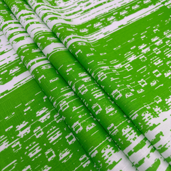 Tecido Viscolinho Verde e Branco  - Empório dos Tecidos 