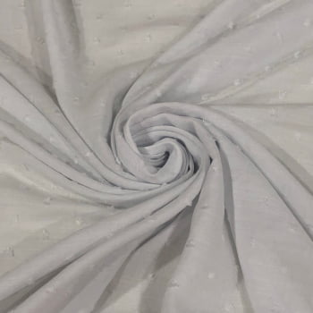 Tecido Viscolinho Textura Poá Prometi Branco  - Empório dos Tecidos 