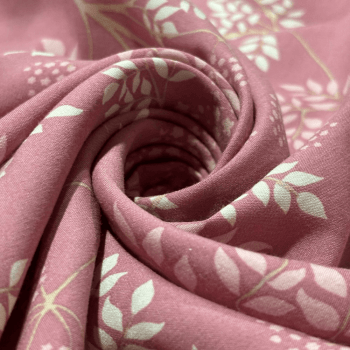 Tecido Viscose Floral Fundo Rosê