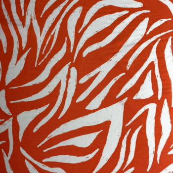 Tecido Viscose Animal Print fundo Laranja