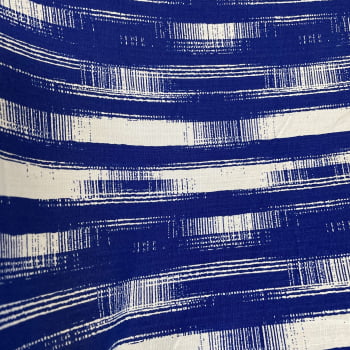 Tecido Viscolinho Estampada Caio Azul e Branco - Empório dos Tecidos 