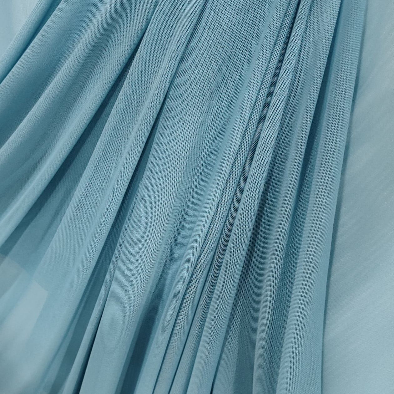 Tecido Tule de Malha Azul Acinzentado  - Empório dos Tecidos 