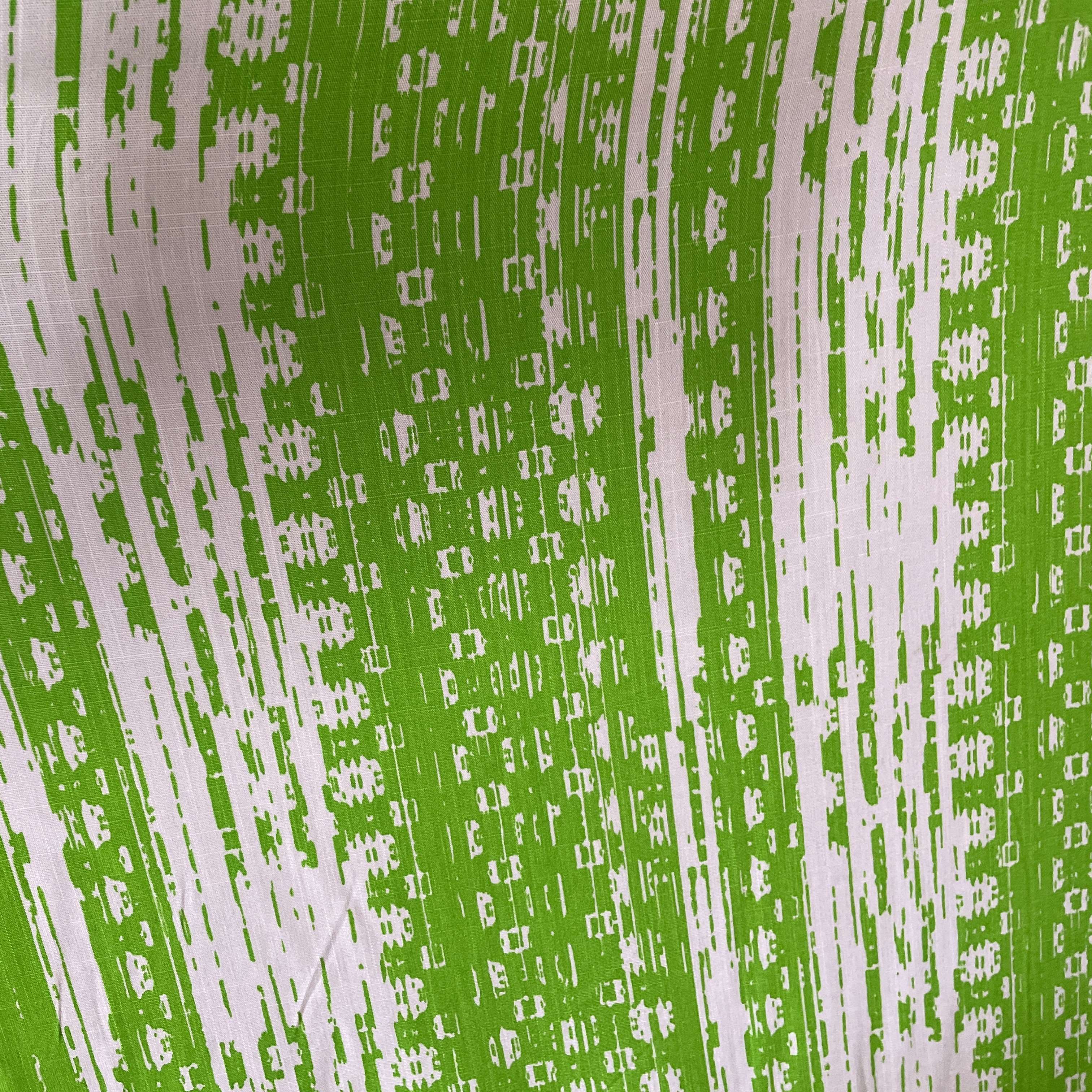 Tecido Viscolinho Estampado Verde e Branco  - Empório dos Tecidos 
